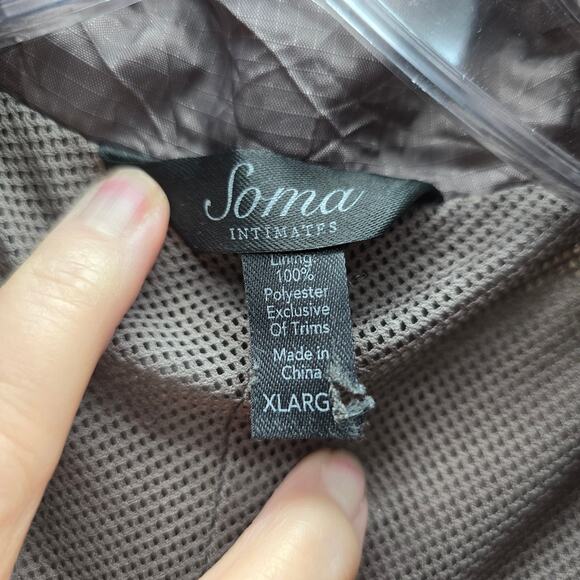 Soma Weekends Full Zip Windbreaker Jacket Zip Pockets Size XL Crinkle Texture - Picture 5 of 6